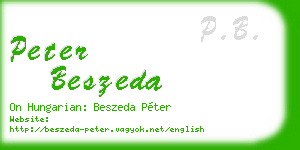 peter beszeda business card